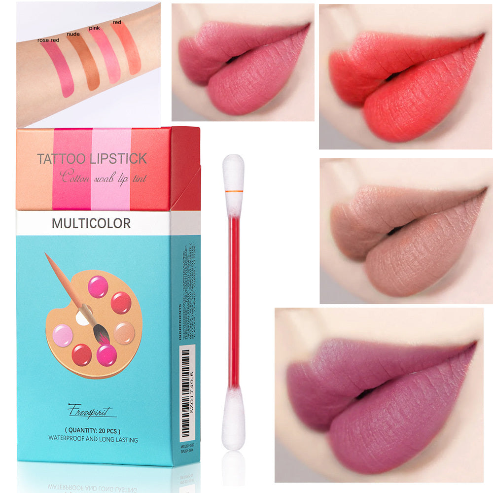 20 Pcs Cotton Swab Lipstick Set – Portable & Waterproof | beautenaturel