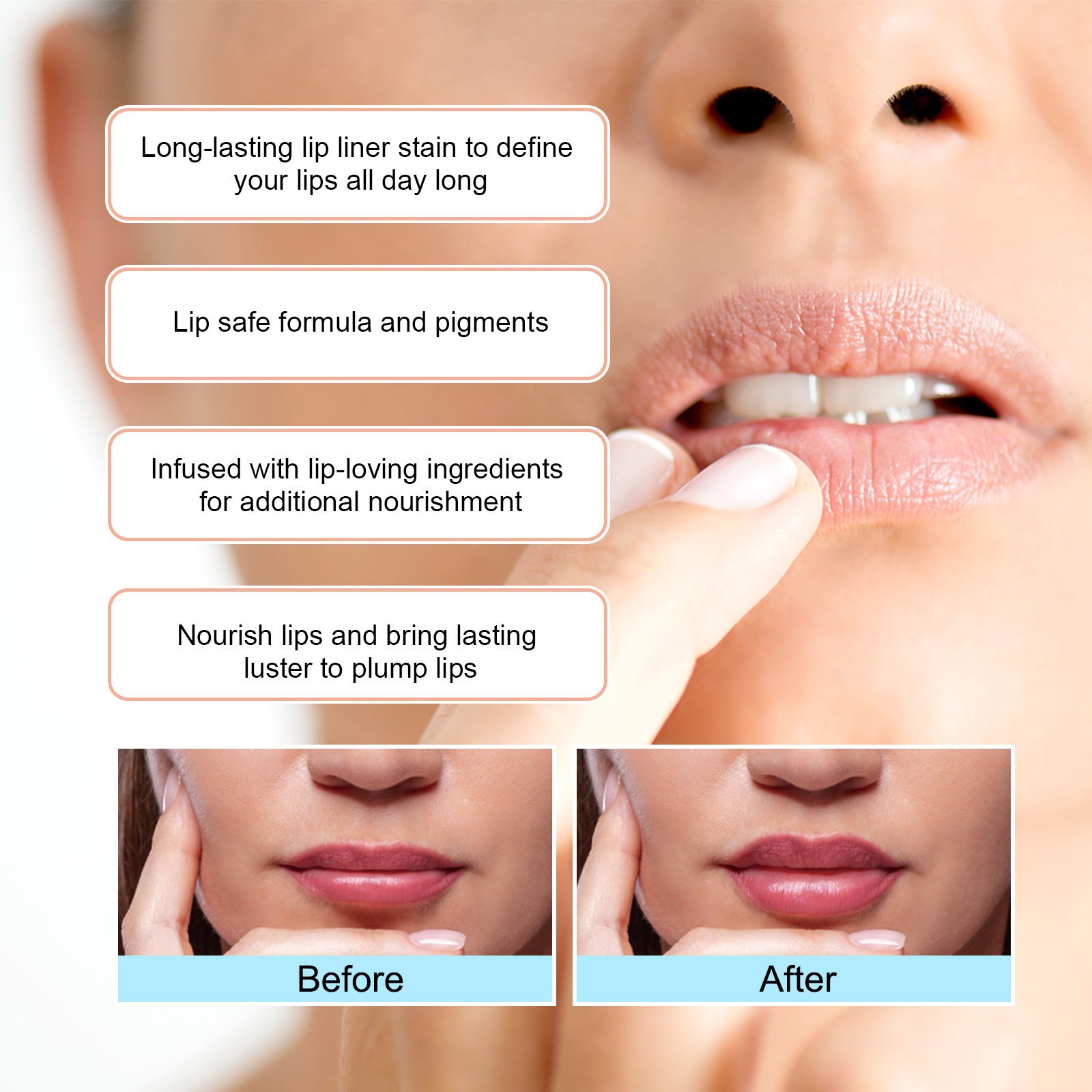 Stripping Waterproof Lip Liner Outline – Long-Lasting Precision | Beautenaturel