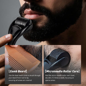 Beard Growth Hair Treatment Value Set Oil Microneedle Roller Suit